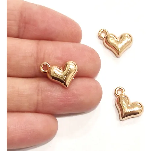 comprar 10 Dijes Corazón Dorado (5) Metal Artesanias Bijou Souvenirs