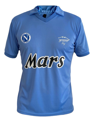  Camiseta Napoli Mars Campeon Uefa 1989 Celeste Retro