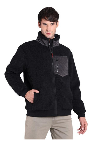 Polerón Sherpa Full Zipper Hombre Arrow Negro