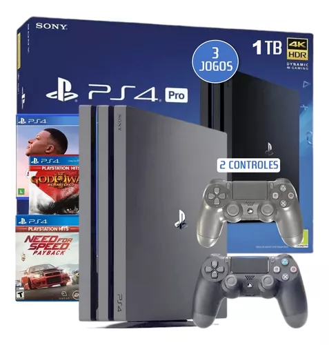 Playstation 4 Pro Branco 1tb - Ps4 Pro Branco 1tb + 1 Controle + 2