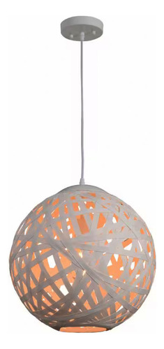 Lampara Colgante Candelabro De Techo 1 Luz 16'' Estructura Blanco