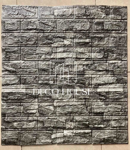 Pe Tapiz 3d Ladrillo - Mamposteria Gris * 12 Pcs