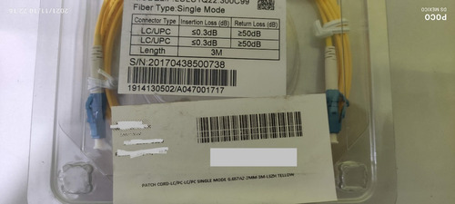 Jumper Lc/upc-lc/upc 3 Mts, Sinlge Mode Wisp Patc Cord Nuevo