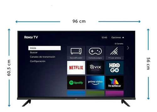 Pantalla Smart Tv Roku 43 Si43frf Jvc