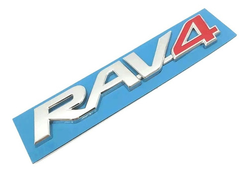 Emblema Insignia Rav4 Plata Rojo Autoadhesivo Plástico Abs 