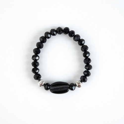 Pulseira Exu Búzios Preto Com Cristais E Silicone