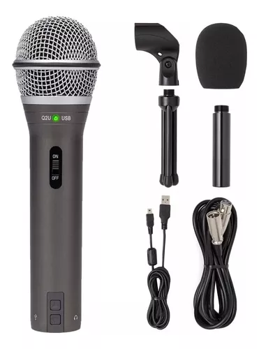 Microfono Dinamico Samson Q2u Usb Con Accesorios