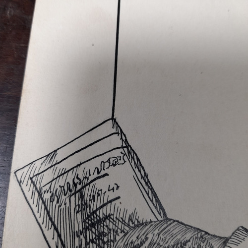 Imagem 6 de 7 de Pintura Desenho Nanquim Bico De Pena Datado 1953 Antigo