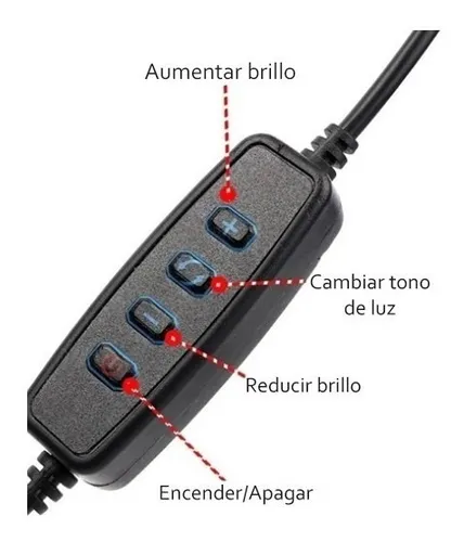 Selfie Aro De Luz 9 Cm Con Soporte Para Celular Multi Uso