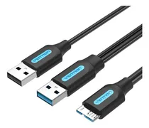 Comprar Cable USB 3.0 Micro B Vention - USB A USB Micro B - 50 Centimetros - 5 Gbps 2a - Premium blindado reforzado - Color Negro PVC - Para Disco Rigido \u002F Carry Disk \u002F PC Notebook \u002F Camara \u002F Tablet - CQPBD