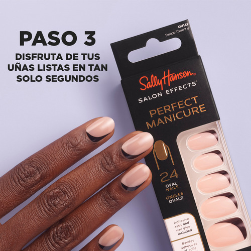 Uñas Postizas Sally Hansen Press On Oval Swoop There It Is