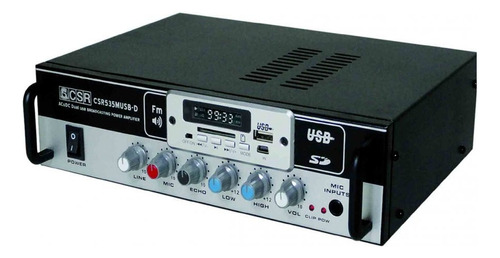 Amplificador Receiver Csr 535 Musb-d 4a16 Ohms 70v Sem Bluet Cor Preto Potência De Saída Rms 20 W 110v/220v