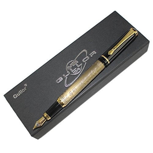 Gullor Chinese Horse M Nib Pluma Con Caja De Regalo - Bronce