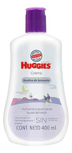 2 Pza Crema Huggies Sueños De Lavanda Hipoalergénica 400 Ml