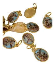 Comprar 10 Medallas Dijes San Miguel Arcángel Esmaltada Dorada Italy
