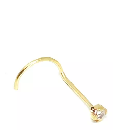 Piercing Nariz Ouro 18k Ponto De Luz Pedra Zircônia G Grande