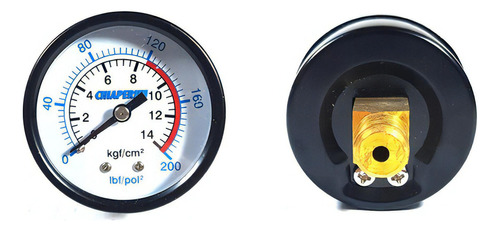 Manometro Horizontal Compressor Chiaperini 200 Lbs Rosca 1/4