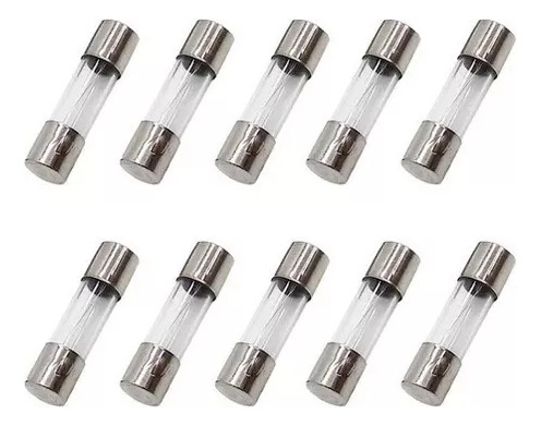 Pack 10 Unid Fusible 6x30mm Cilíndrico Vidrio Surtido