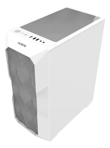 Armario Alseye Big Jony Gamer, torre media, lateral de cristal blanco