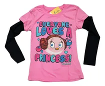 Comprar Remera M\u002Fl Algodon Rosa Y Negro Angry Birds Nena Star Wars