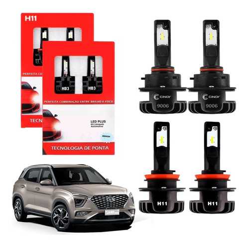 Kit Led Cinoy Hb3 + H11 Novo Hyundai Creta