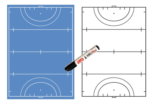 Pizarra Táctica Hockey Profesional Doble Faz 40x56cm