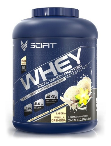 Scifit 100% Whey Protein 24 g Deliciosa proteína cremosa com sabor de baunilha