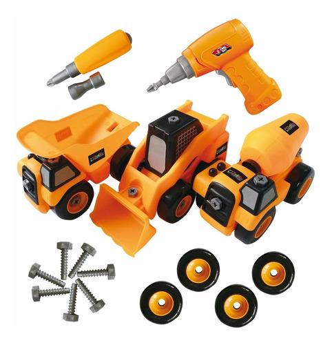 Toyvelt 16 In 3 Construction Take Apart Trucks Stem Con...