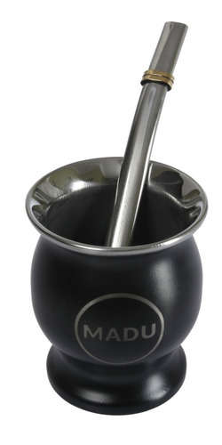 Imagen 3 de 10 de Mate Y Bombilla Acero Inoxidable Termico + Yerbera Azucarera