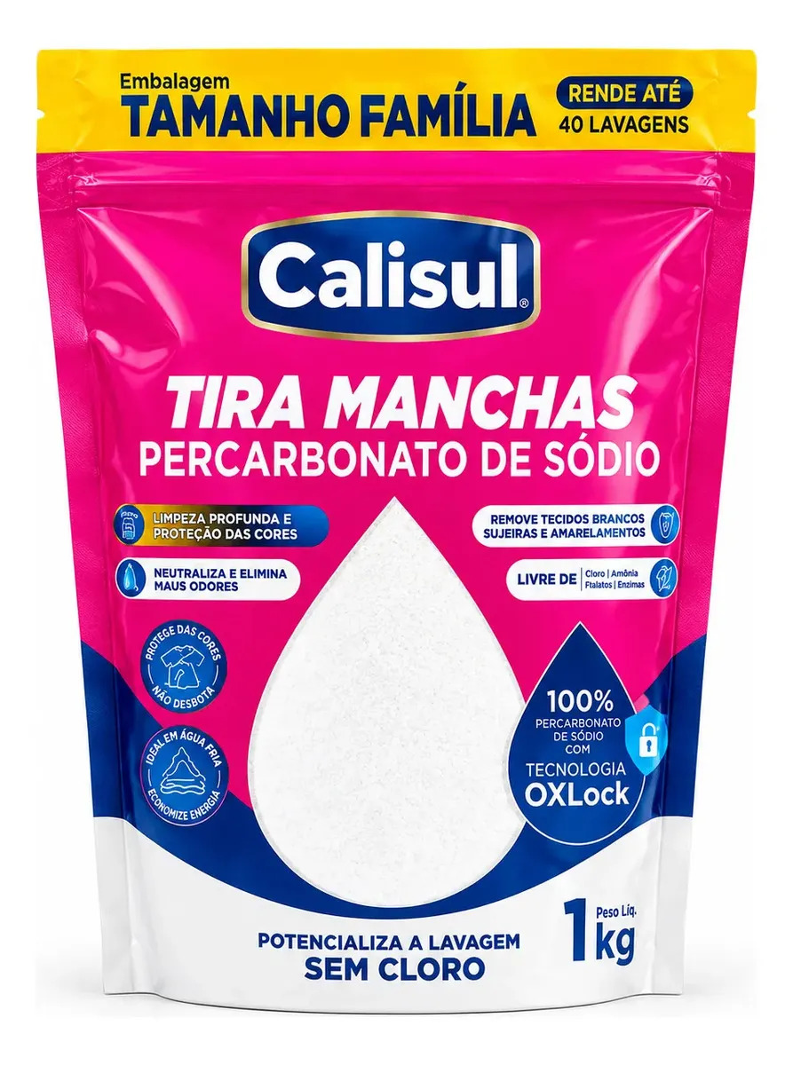 Tira Manchas para Roupas Calisul 1kg Percarbonato de Sódio