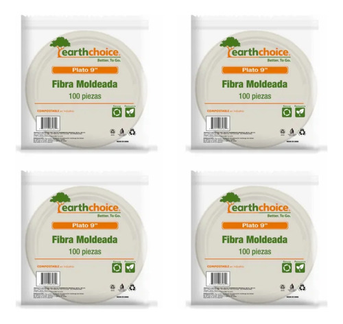 Plato Liso Earth Choice 9 Con 400 Pzas
