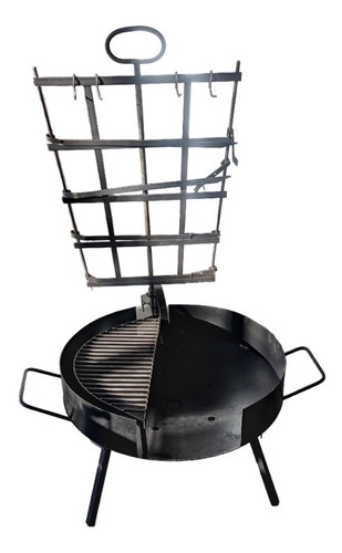 Asador Regulable Base Disco Media Parrilla Patas Desmontable