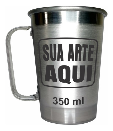 Copo Com Alça Caneca De Alumínio Personalizado 350ml - 80un