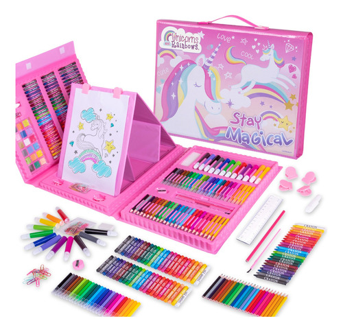 Set De Arte Profesional Kit De Dibujo Plegable Con Colores