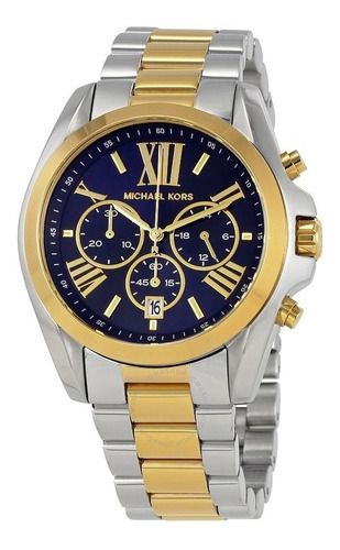 Reloj Michael Kors Bradshaw Mk5976 Blue And Gold Para Dama