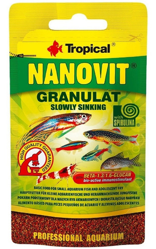 Tropical Alimento Nanovit Granulado 10g Peces Pequeños