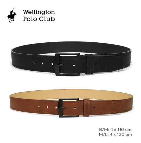 Cinturón Hombre Wellington Eco Cuero C/ Pasador De 40 Mm. Wel 53462.1 Negro Lisa Ml