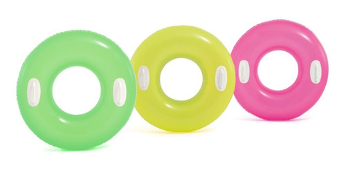 Flotador Inflable Anillo Con Asas Intex Colores Pop 76cm