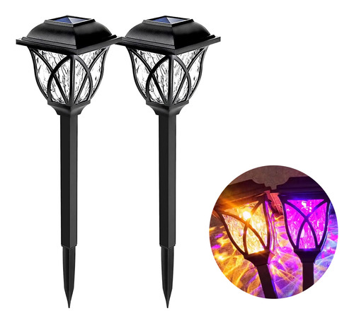 Lámpara Solar Para Césped Con Luz Led Multicolor De Color Bl