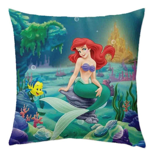 Ariel Sirenita Almohada Little Mermaid Cojin 40x40cm