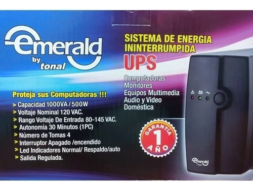 Ups Tonal 1000 Va/500w 120 Vac , 8 Tomas Em-1000