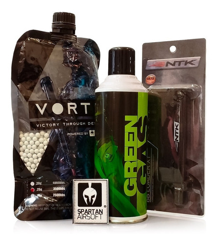Imagem 1 de 9 de Bbs Airsoft Vortex 0,25 G + Green Gas + Patch + Speed Loader