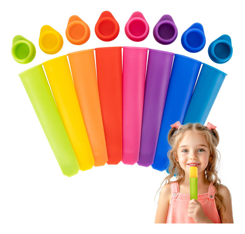 8 Silicone Popsicle Molds, Reusable Popsicle Molds