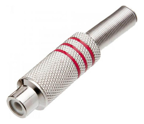 Kit 10 Conector Rca Femea Vermelho