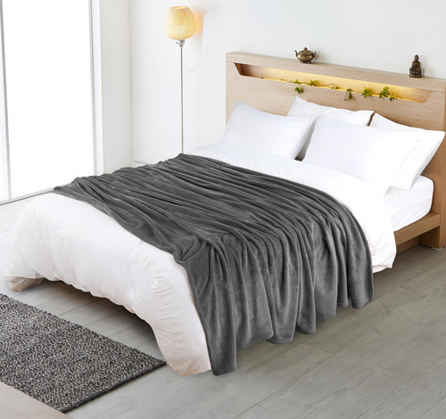 Blanket Utopia Bedding, Forro Polar De Franela, Color Gris,
