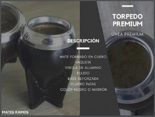 Imagen 5 de 7 de Mate Uruguayo Torpedo Artesanal Cuero Reforzado Premium