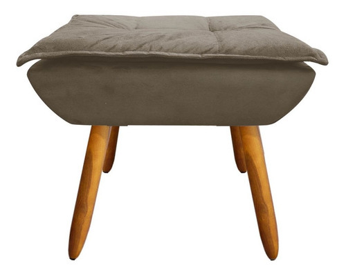 Poltrona Opala Com Puff Opala Suede - D'rossi Cor Marrom rato