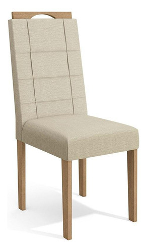 Cadeiras Kit 2 Cadeiras Bege Cad150ea - Kappesberg Cor da estrutura da cadeira Marrom-claro