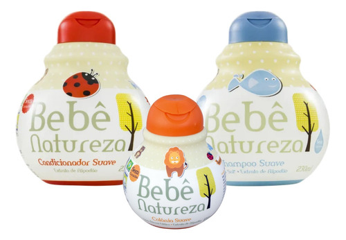  Kit Bebe Natureza 230ml Shampo Cond Colonia Suave Vegano