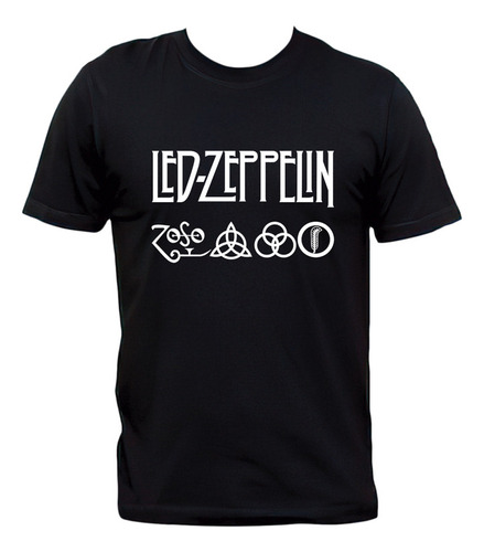 Remera Led Zeppelin Rock Símbolos Algodón Premium